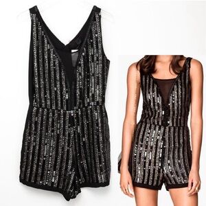 H&M Black Sequin Romper
